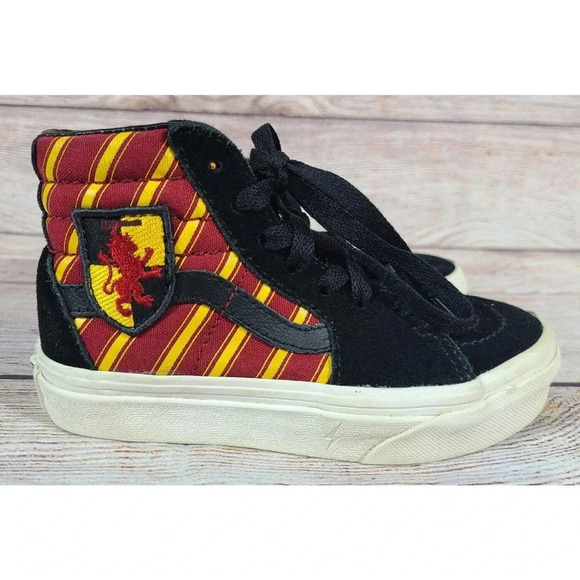 Vans Harry Potter Hogwarts Gryffindor Skateboard Sk8 Hi-Top Shoe Kids US 11 - Picture 4 of 8
